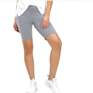 Hue Essentials Gray Casual High Waist Blackout Cotton Bike Shorts Pull On Small